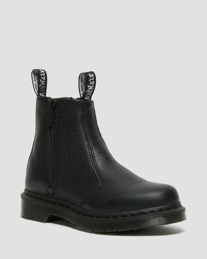 Dr Martens Chelsea Boots Dame Svart 2976 Læder Zipper 1093QTOWB